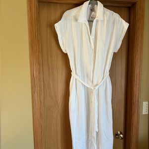 Loft White swim suit cover up dress